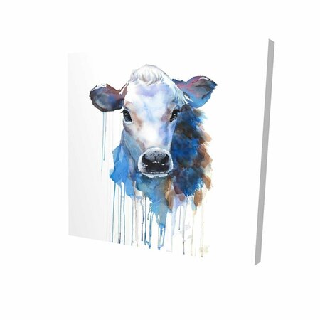 FONDO 16 x 16 in. Watercolor Jersey Cow-Print on Canvas FO2789348
